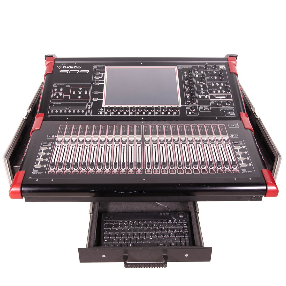 DiGiCo SD9 digital mixing console in flight case